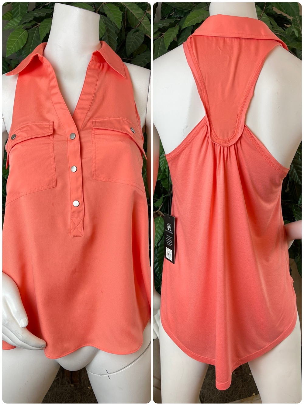 ROCK & REPUBLIC SALMON T-BACK TOP